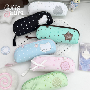 CHICAURA气哭啦古早星星四叶草笔袋可爱小兔文具盒少女心新款学生