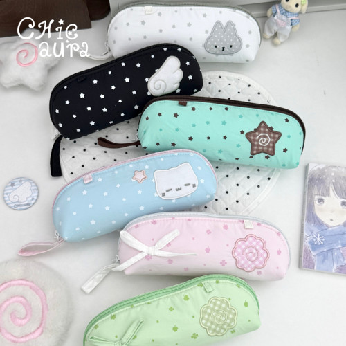 CHICAURA气哭啦古早星星四叶草笔袋可爱小兔文具盒少女心新款学生