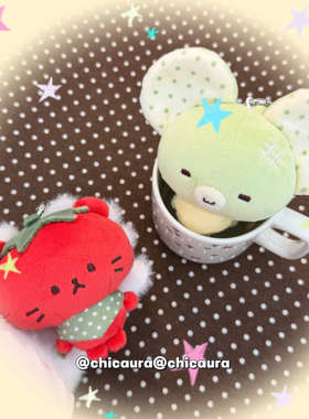 CHICAURA美味番茄熊蜜瓜鼠鼠波点毛绒挂件玩偶娃钥匙扣礼物红绿色
