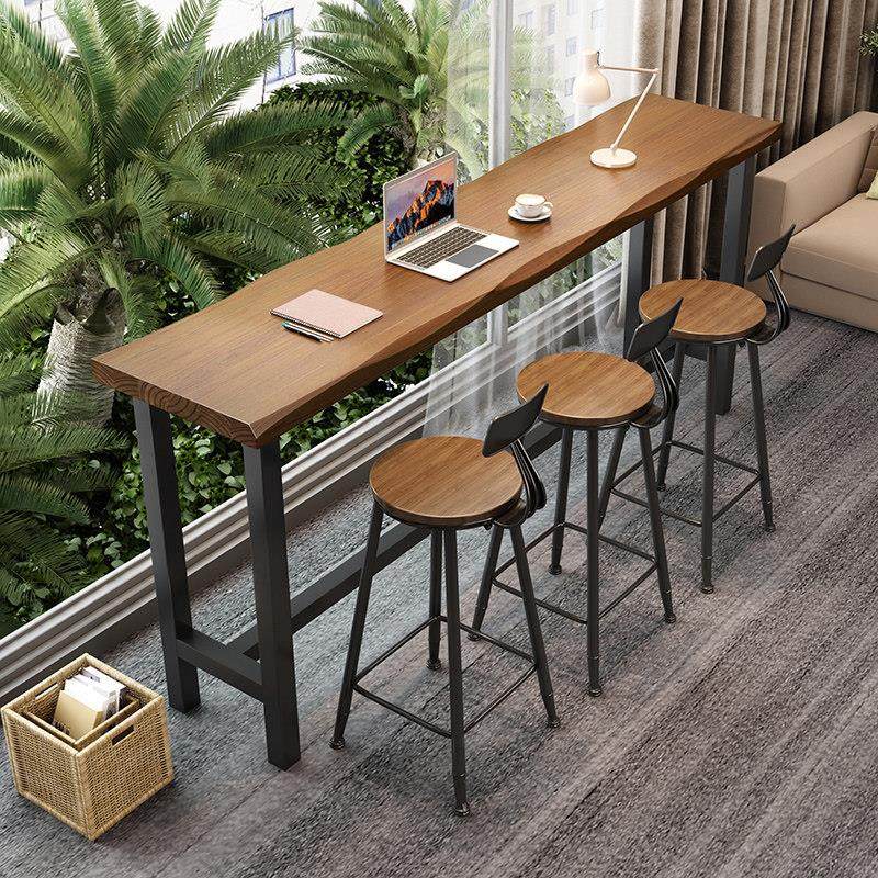 阳台家用吧台桌简约实木靠窗长条高低脚长桌子高脚桌椅靠墙窄桌,商业/办公家具,酒吧台,淘宝优惠券,粉丝福利购,淘宝优惠卷