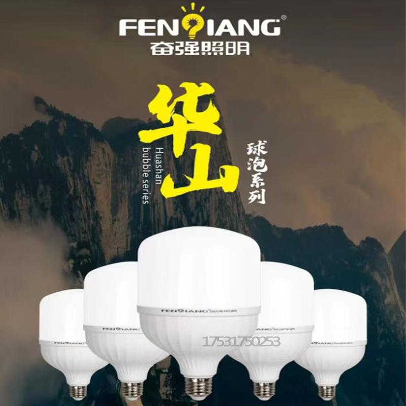 奋强球泡led灯泡节能灯E27室内灯厂房办公室5个装护眼灯节能灯