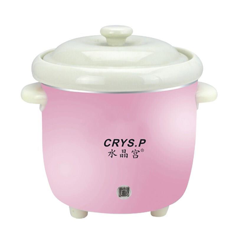 水晶宫CRYS.P小电炖锅砂锅陶瓷煮粥煲汤迷你炖0.7升BB煲白瓷内胆