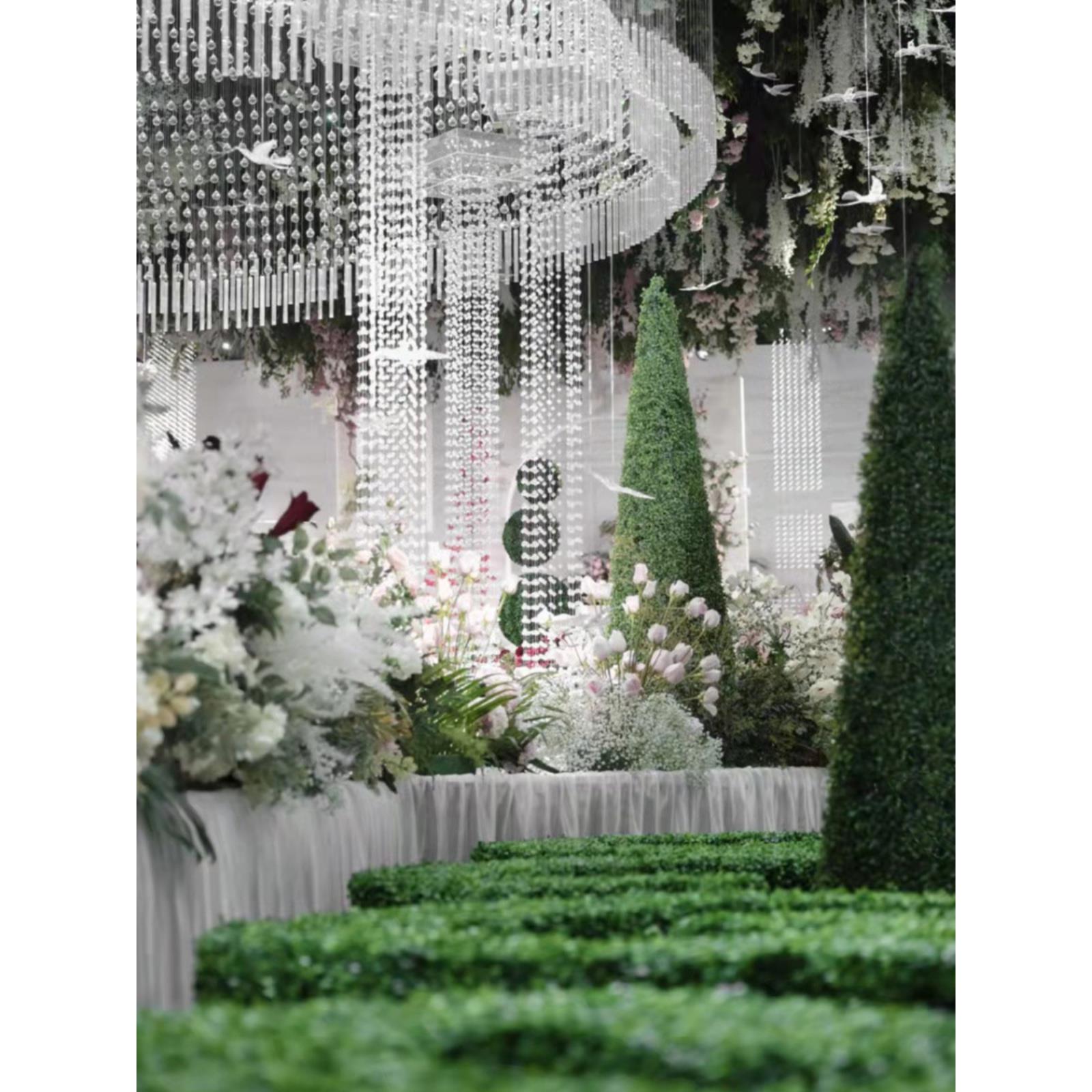 米兰草塔仿真人造草皮草坪创意塑料花艺婚礼布置酒店商场美陈装饰