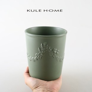 精选KULE HOME 陶瓷毛笔筒书房桌边画笔收纳轻奢办公室高级设计感