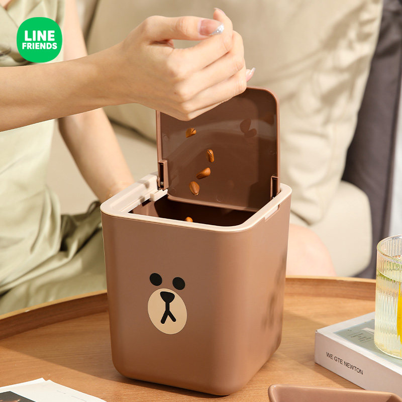 桌面垃圾桶按压办公室小号床头收纳桶带盖宿舍卧室小纸篓桌上迷你