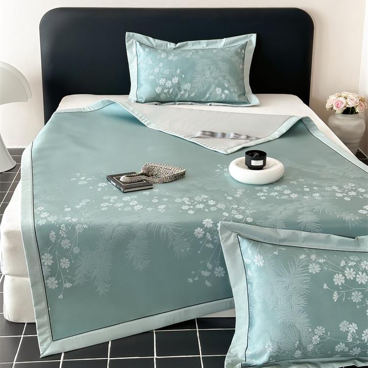 高端名宿养生凉席冰丝席三件套夏季可水洗折叠1.5m1.8m床夏天席子
