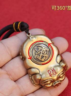 黄铜貔貅诸事顺利转钱把玩件日进斗金解压貔貅赚钱摆件文玩手把件
