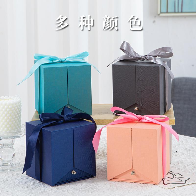 永生花亚克力双开站礼盒圣诞节礼物送朋友情人玫瑰花项链礼盒