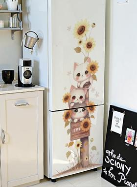 外贸热销卡通猫咪墙面可移除装饰自粘墙贴儿童房门动物贴纸39043