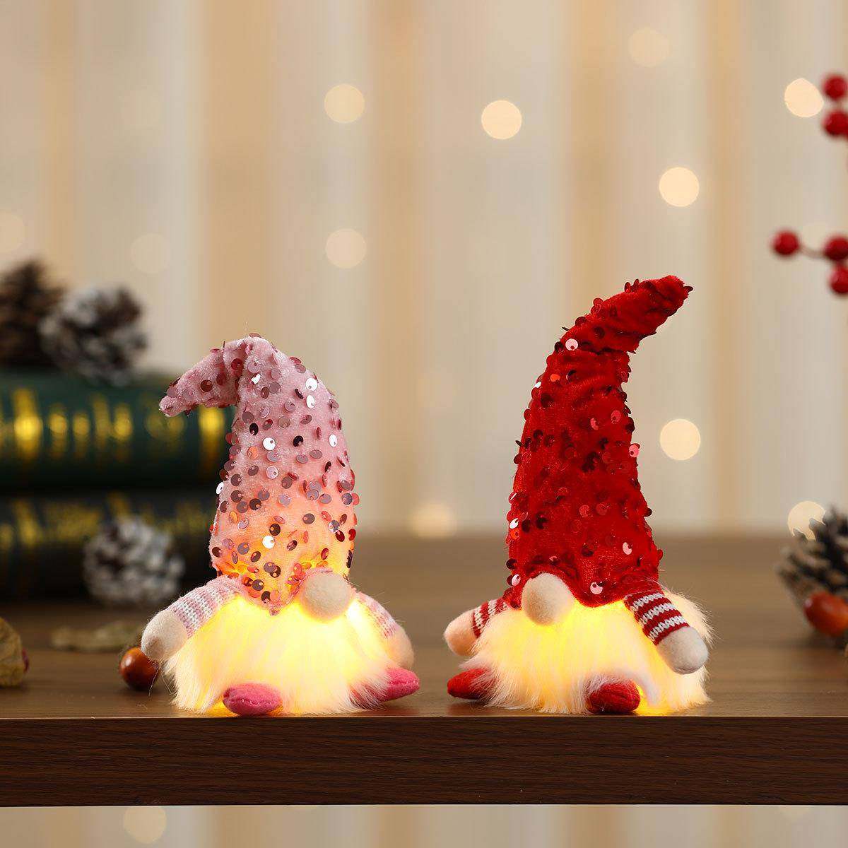 新款亮片高帽子发光无脸公仔玩偶情人节圣诞节装饰品摆件礼物