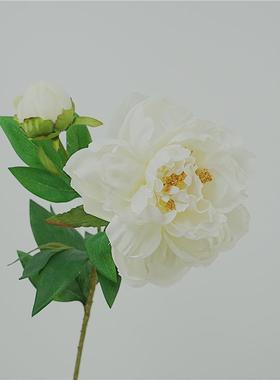 高品质仿真花单枝凤凰牡丹家居假花摆件客厅餐桌干花花束摆设装饰