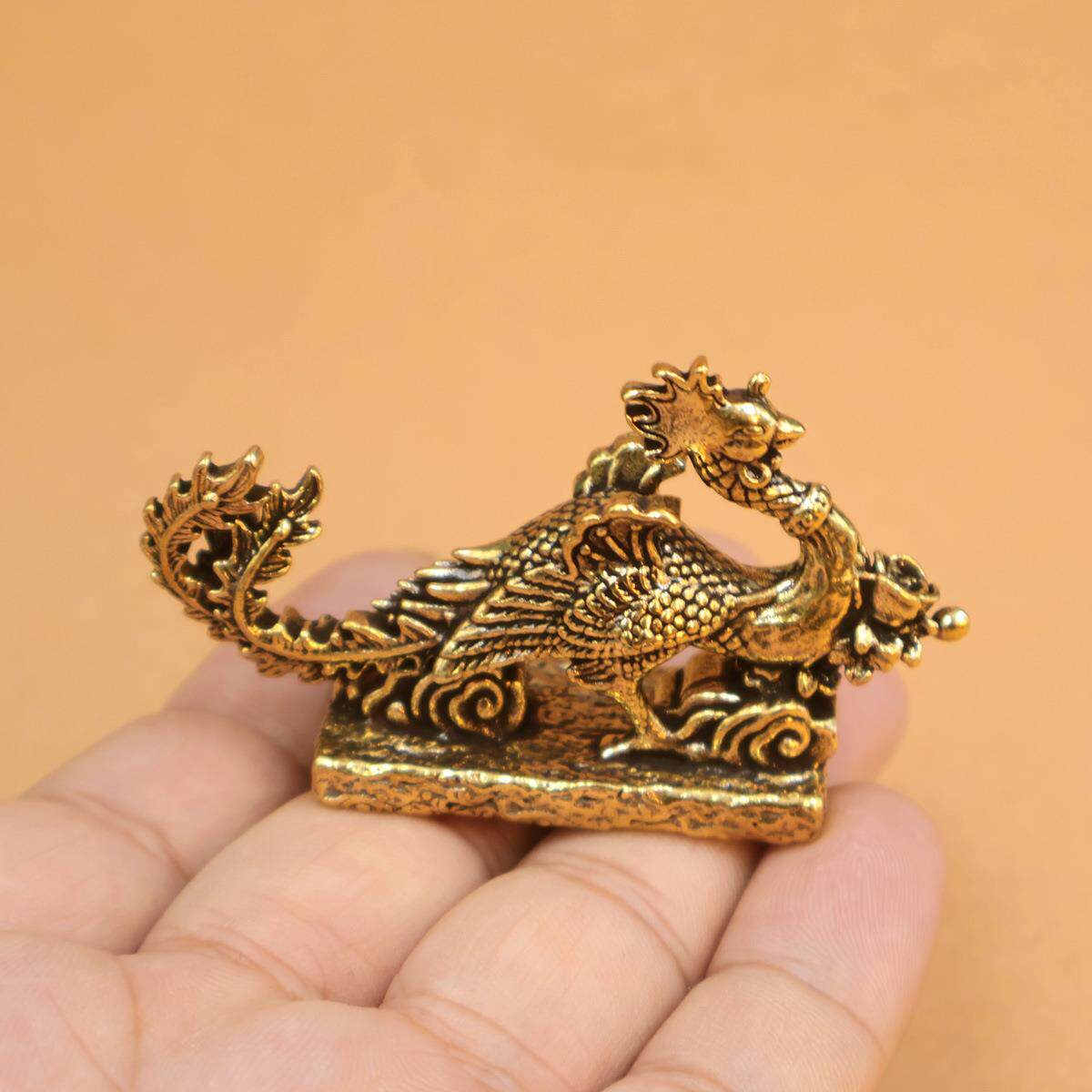 实心黄铜凤凰摆件家居客厅办公室茶桌茶宠桌面装饰品工艺品礼品