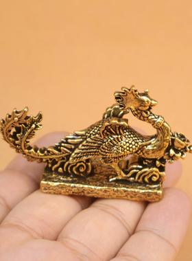 实心黄铜凤凰摆件家居客厅办公室茶桌茶宠桌面装饰品工艺品礼品