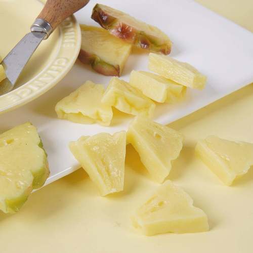PVC仿真菠萝片模型仿真水果凤梨块钥匙扣挂件趣味包包挂饰玩具