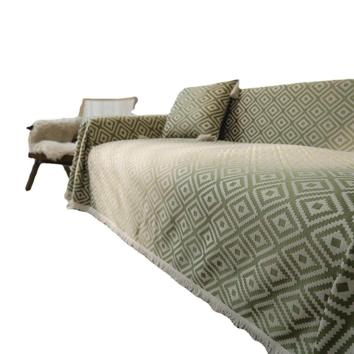 MXM花沙发巾多功工盖巾绿能色几何提厚实复古美式厂直供,居家布艺,沙发套,淘宝优惠券,粉丝福利购,淘宝优惠卷