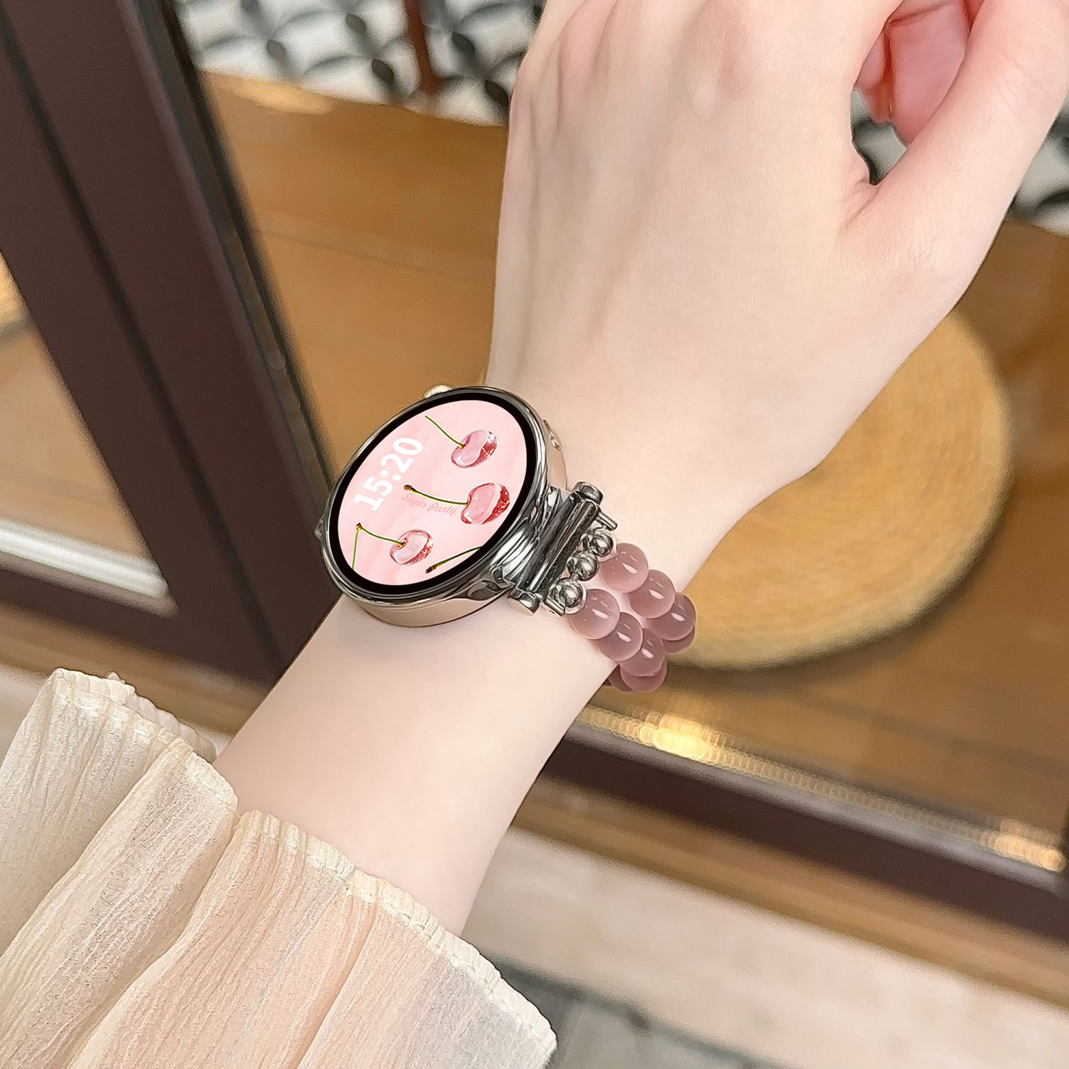 水晶链猫眼石GT6华为GT54手表表带GT3pro高级watch5女fit适用夏天