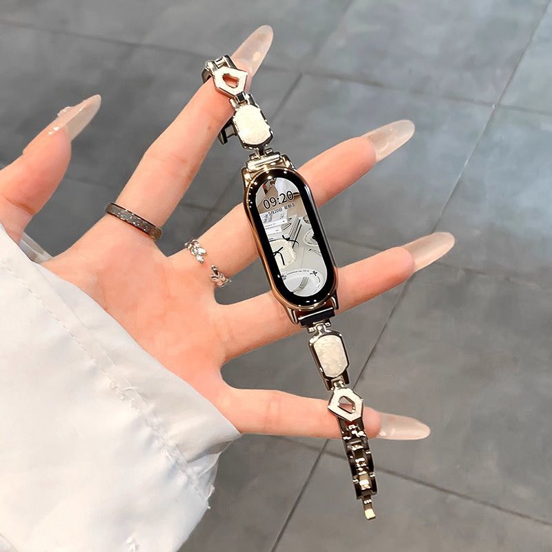 适用小米手环10表带9/8金属贝母7轻奢高级感小米9pro