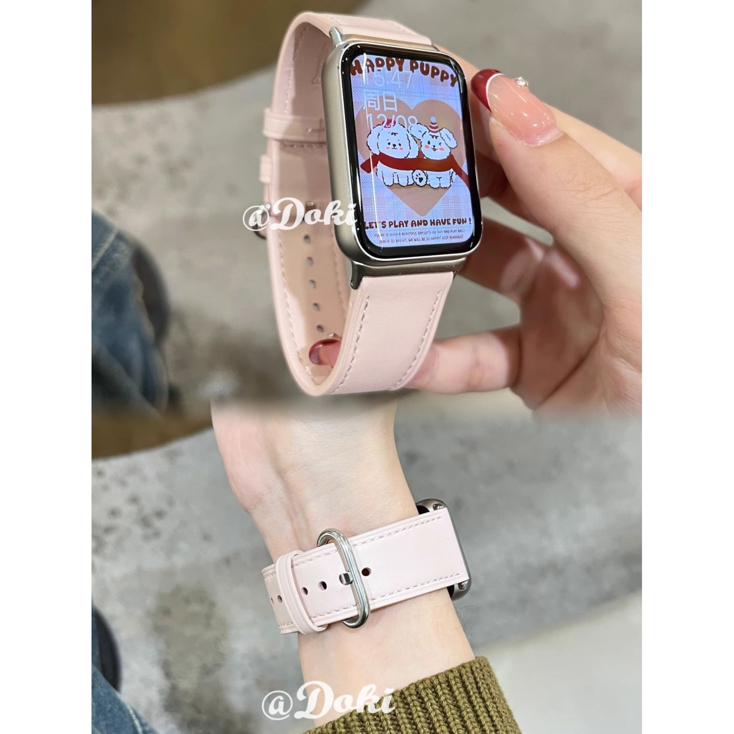 复古百搭官方平纹皮质表带适用小米手环9pro8pro红米watch5