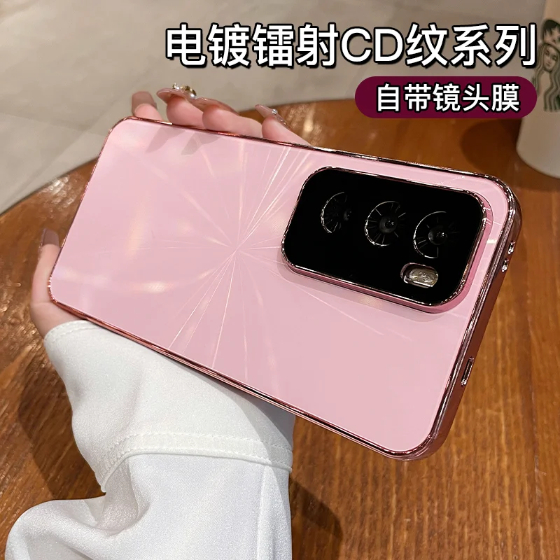 自带镜头膜适用opporeno12手机壳opporeno12pro系列新款个性全包防摔简约高级感男女款电镀镭射0pp0手机外壳