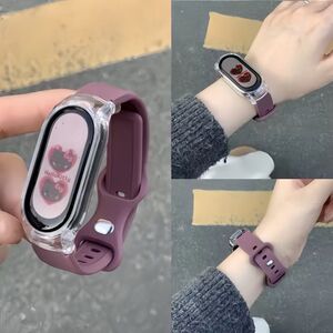 小米8表带7/6/5/4/3 适用小米手环9nfc版双扣小蛮腰硅胶表带ins风