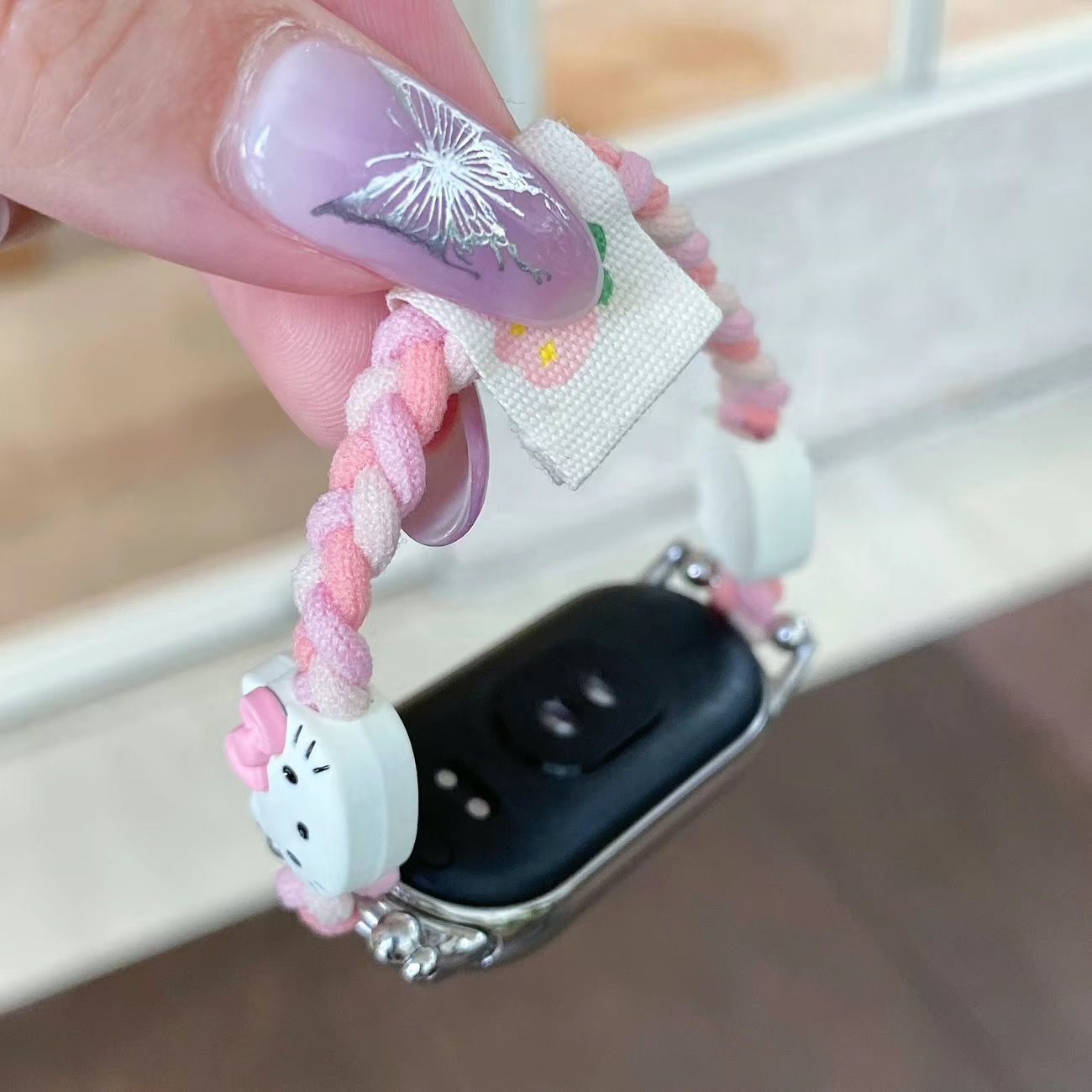 夏季可爱Kt适用小米手环10表带弹力9pro编织红米5腕带华为10表带