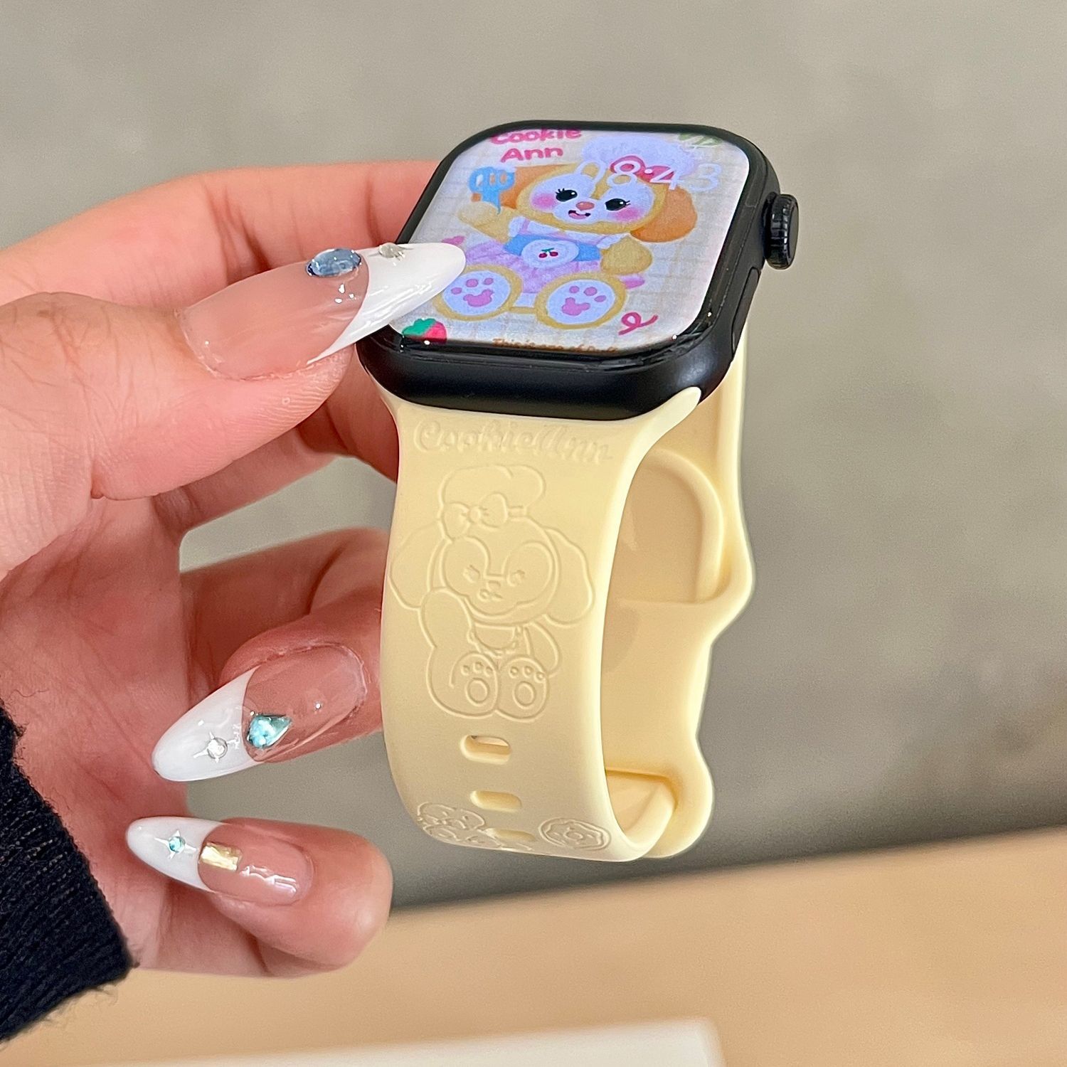 卡通饼饼适用苹果手表表带iwatchs11/10/s9硅胶Apple奶黄2ultraSE