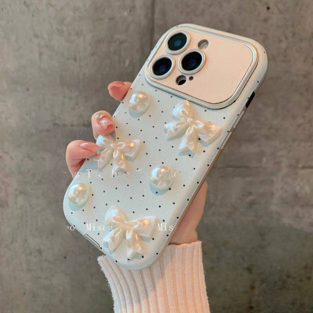 波点珍珠蝴蝶结苹果16手机壳iPhone17promax/15高级14/1312软壳11,个性定制/设计服务/DIY,手机壳/保护套定制,淘宝优惠券,粉丝福利购,淘宝优惠卷