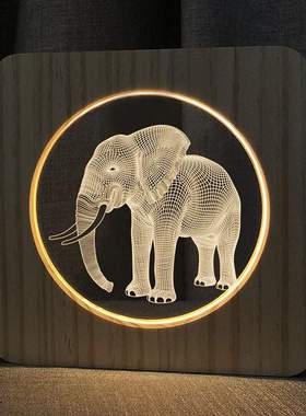 动物夜灯 大象led台灯新奇创意产品外贸 七彩氛围灯FS-A3971
