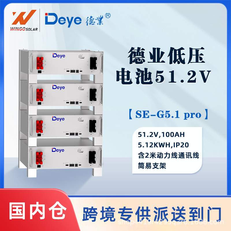 德业Deye机架式51.2V100AH 5.12KWH德业磷酸铁锂电池SE-G5.1Pro-B