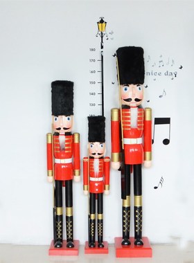 大型落地英伦胡桃夹子木偶v士兵摆件商场店铺门口创意新年圣诞装