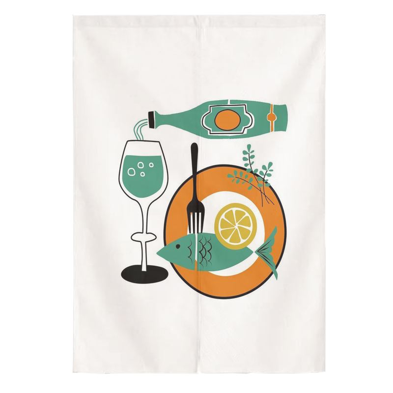 厨房门帘半帘餐厅l家用个性防油烟布艺隔断帘半截布帘日式卧室帘