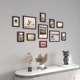 客厅照片墙免打孔墙上实木相框挂墙E组合创意餐厅背景墙面装 饰品