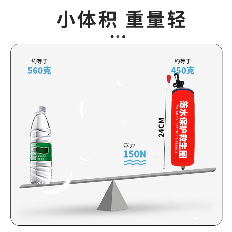 落水保命车载救h生圈带破窗器大浮力自动充气衣便携式汽车自救神