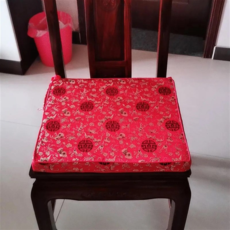 红木沙发坐垫中式实木家具罗汉床垫子H套罩乳胶海绵棕椅垫防滑定