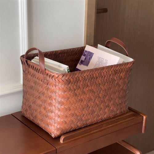【收纳好物】编织收纳筐玄关收纳篮卧F室脏衣篓水槽杂物藤编收纳
