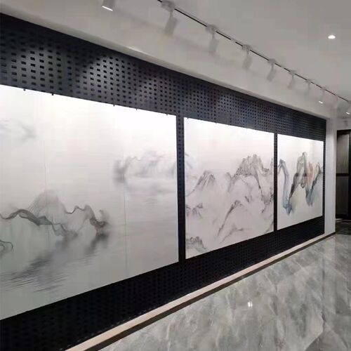 瓷砖立式展示架挂墙洞洞板展架双面冲孔板瓷砖Q展架样板样品展示