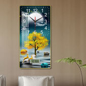 餐厅家用钟表挂钟带日历s客厅石英钟挂墙免打孔卧室墙上静音时钟