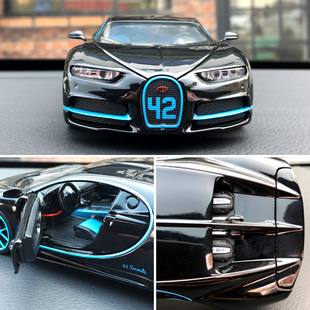 布加迪合金车汽g车摆件 chiron仿真车模型摆饰创意车载车内装饰品