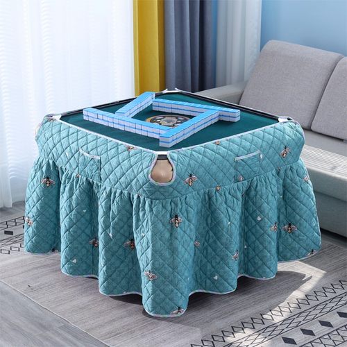 新款加厚麻将机烤火罩裙摆夹棉全自动麻将餐桌罩套V电暖炉围布套