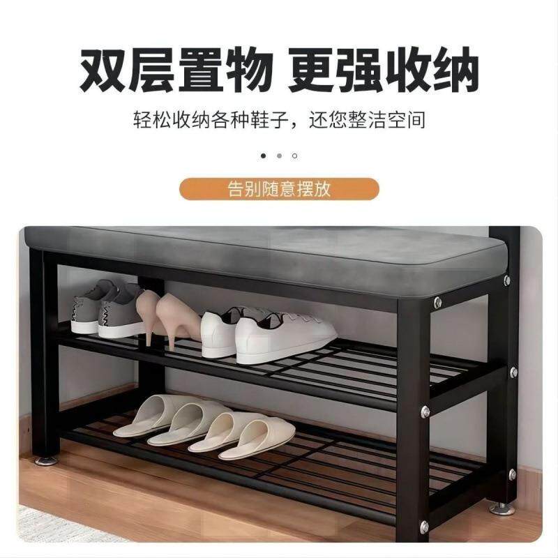 简易门厅衣帽架卧室挂衣架客厅挂包鞋架组合家用落地衣架鞋柜一体图片
