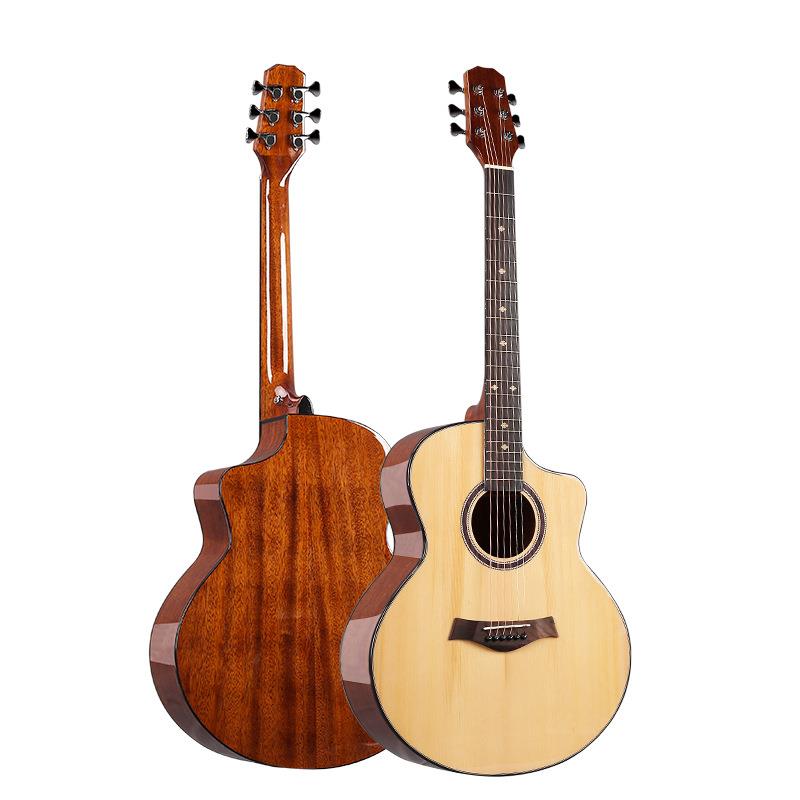 41寸单板吉他guitar亮光擦色吉他40寸民谣木吉他jita面单无标无牌