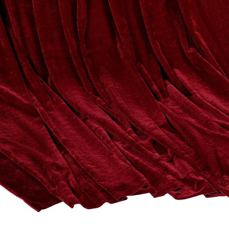 酒红绒布布会议办公结订婚桌酒红色幕布金丝绒68124147料布料婚背