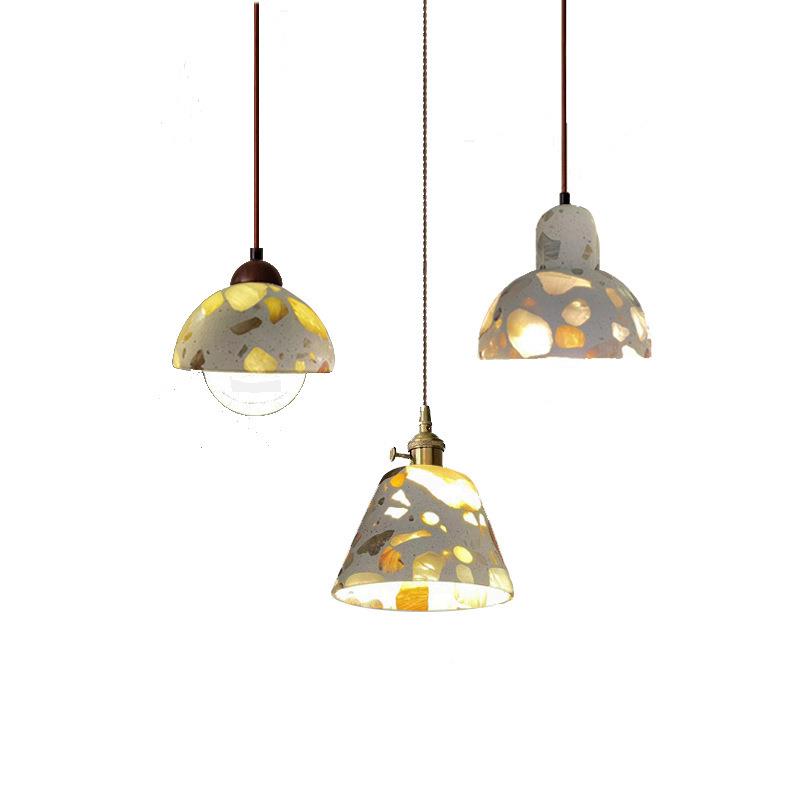 黄洞石床头小吊灯日式侘寂风氛围意灯民宿计师设款创卧室厅吊餐灯