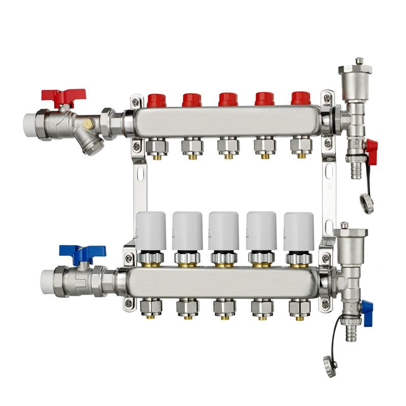 克水森德不锈大钢分集水器30蒙4智能地热地暖管分集水器流量分器
