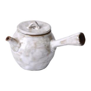 侘寂风侧把壶家用功夫茶壶单壶复古粉引客厅办公室泡茶壶茶器茶具