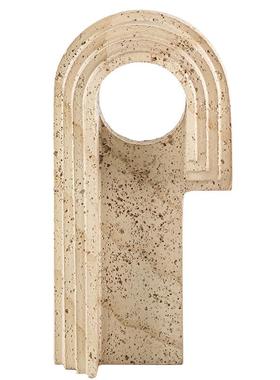 抽象侘寂几何不规则门洞摆件现代样板间客厅玄关仿洞石艺术装饰品