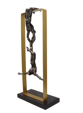 创意现代黑色轻奢动物人物摆件新中式客厅电视酒柜玄关金属装饰品