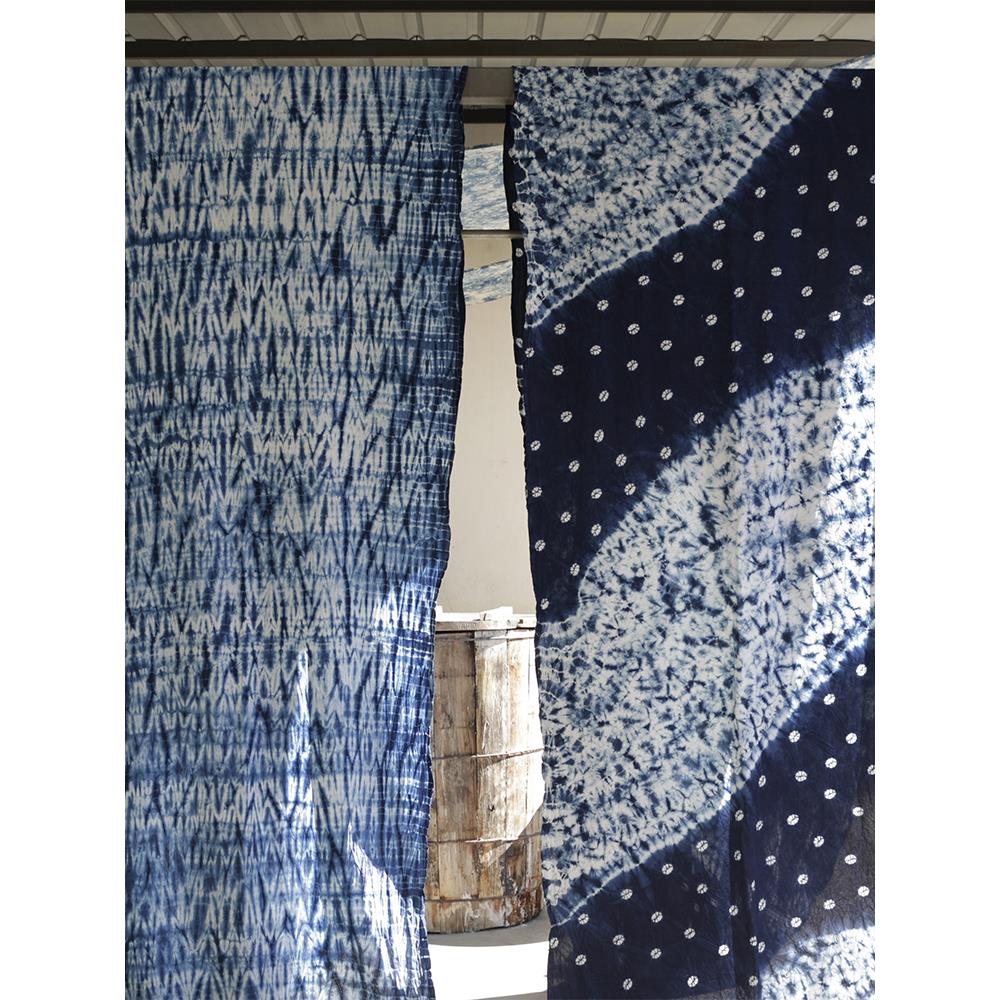 理手工染布料纯棉民客宿栈桌布植物蓝染面扎料服装背景装饰布大料