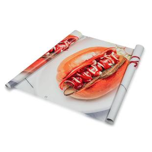 户外商场中庭吊旗双喷布UV写真PVC双面布灯杆旗街旗广告喷绘画面