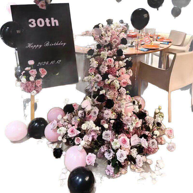 仿真花瀑布花桌花生日布置婚庆婚礼网红婚房假花场景花艺鲜花摆设